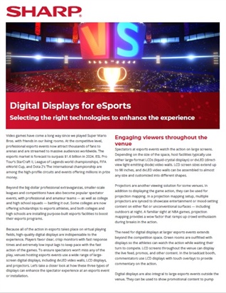 Digital Displays for eSports