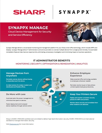 Synappx Manage Datasheet
