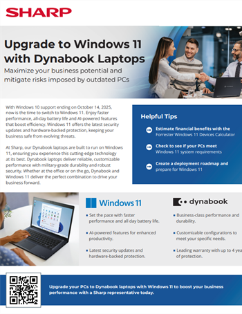 Upgrade to Windows 11 with Dynabook Laptops