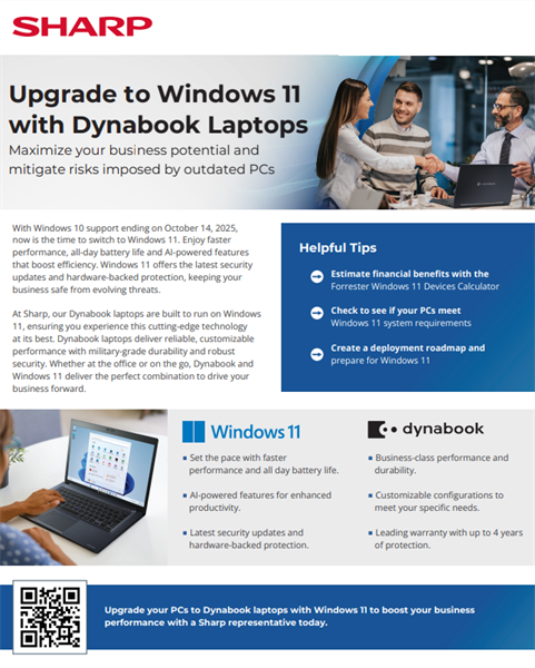 Upgrade to Windows 11 with Dynabook Laptops