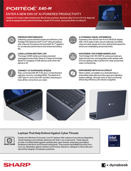 Sharp PORTÉGÉ® X40-M Dynabook Laptops