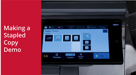Making a Stapled Copy on Sharp BP Advanced Series MFPs