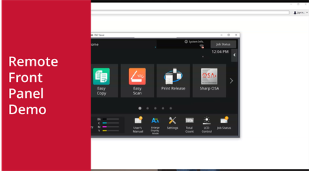 Remote Front Panel Demo on the Sharp BP Advanced Series MFP