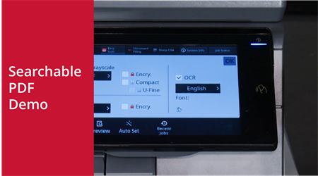 Searchable PDF Feature Demo on the Sharp BP Advanced Series MFP