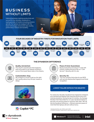 Dynabook Laptops for Business