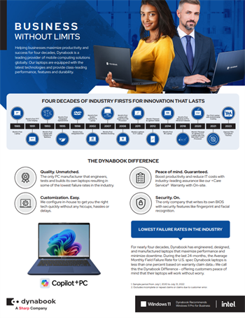 Dynabook Laptops for Business