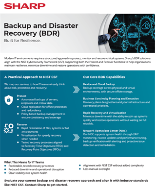 Sharp Backup and Disaster Recovery (BDR)