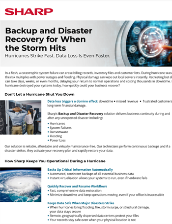 Backup and Disaster Recovery for When the Storm Hits