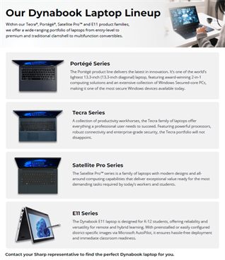 Our Dynabook Laptop Lineup