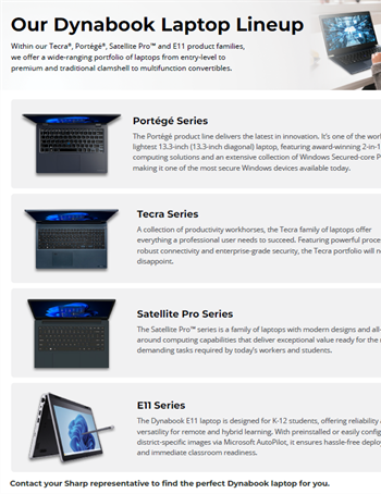 Our Dynabook Laptop Lineup