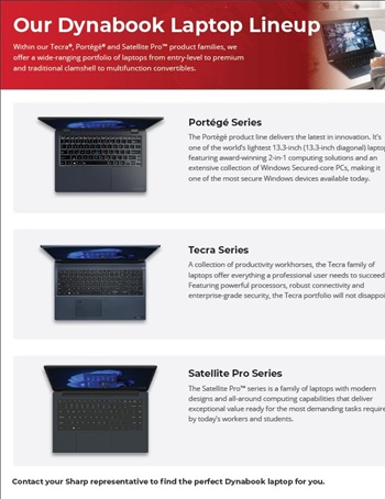 Our Dynabook Laptop Lineup