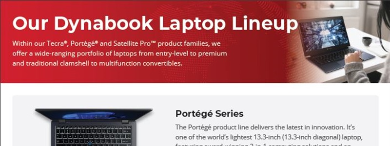 Our Dynabook Laptop Lineup