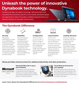 Dynabook Laptops with Available Microsoft 365 and Cloud Backup Services