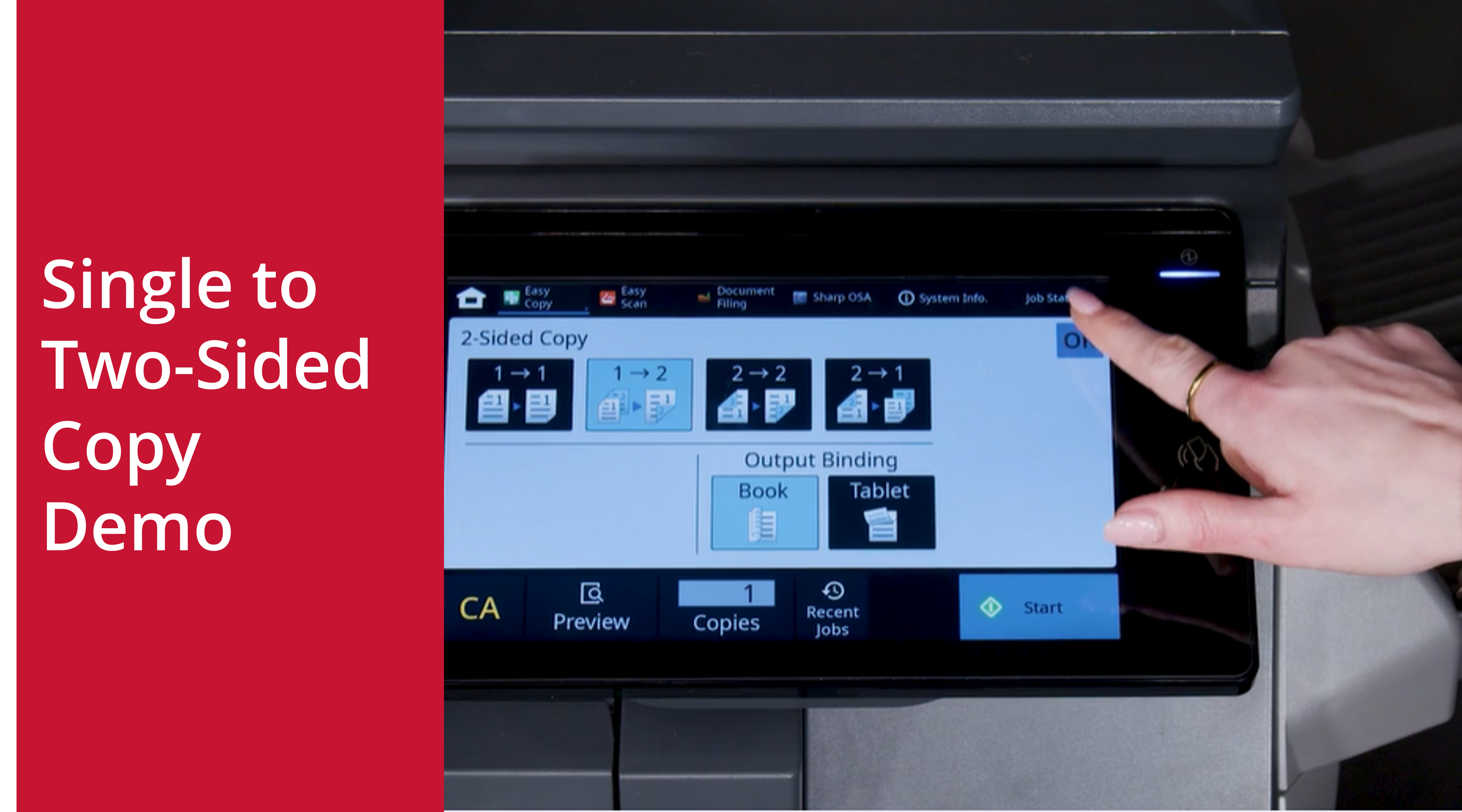 Sharp Copy Interface Single to Two-Sided Copy Demo on the Sharp BP Advanced...