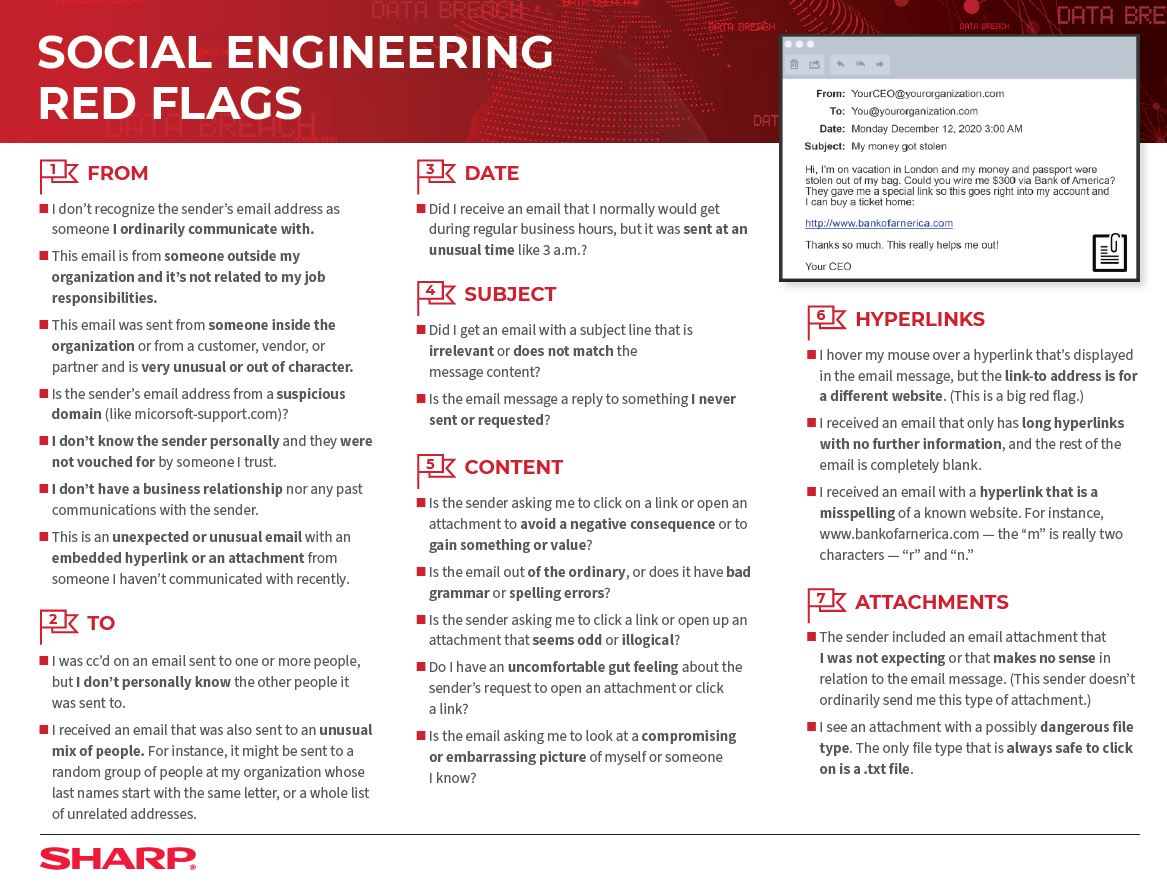 Social Engineering Red Flags Guides Sharp for business