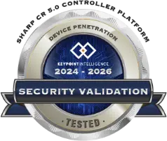 Sharp achieved Security Validation from Keypoint Intelligence for the years 2024 - 2026 for the models using the CR 5.0 Controller Platform.