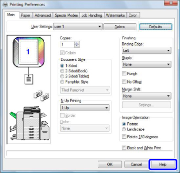 VIEWING PRINTER DRIVER HELP | MX-2640N/MX-3140N/MX-3640N USER'S MANUAL