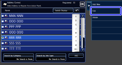 EDITING / DELETING ADDRESSES IN ADDRESS BOOK