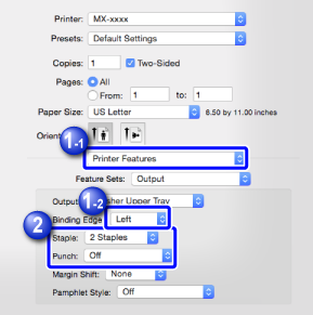 2 Sided Printing, Staple & Hole Punch! (on a MAC)