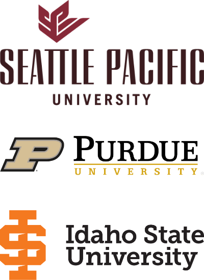 Seattle Pacific University, Purdue University, Idaho State University