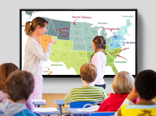 Aquos Board display in a classroom
