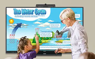 collaboration display with a teacher and a student