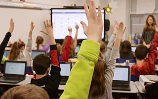 collaboration display in a classroom