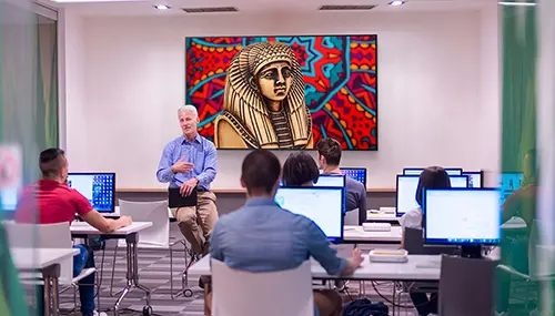 large format displays in a classroom