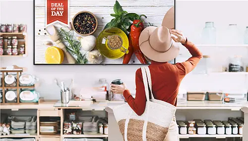 large format displays in a restaurant