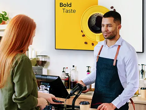 large format display in a restaurant