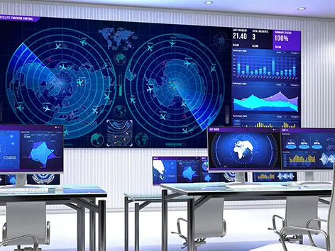 large format displays in a control room