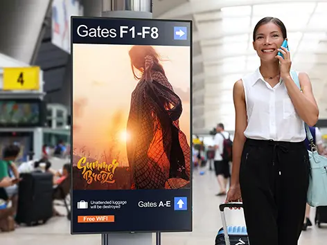 large format display in an airport
