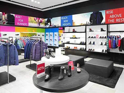 video walls in a retail store