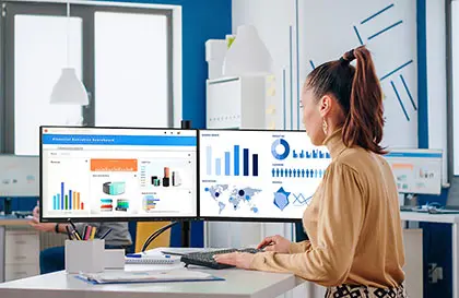 Sharp desktop displays in an office environment