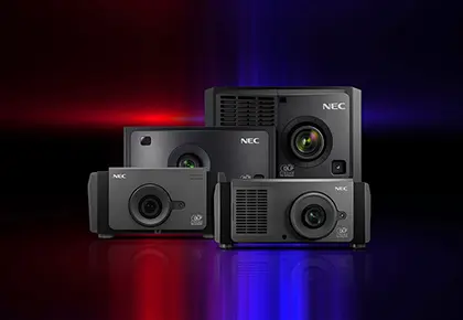 a group of digital cinema projectors