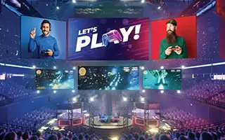 Displays at an E-sports event