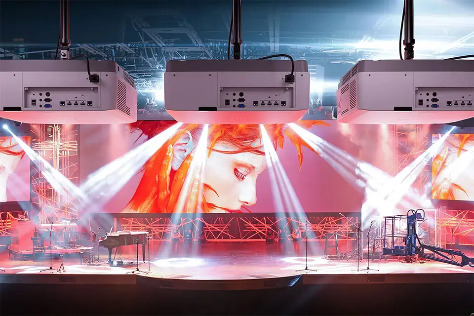 Laser projector in a stage environment