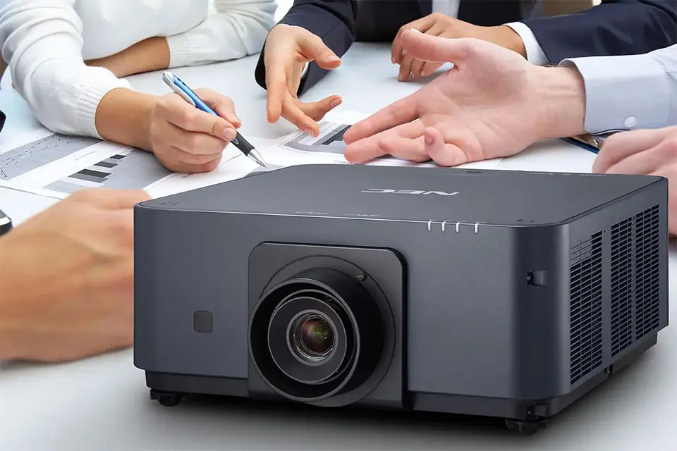 Laser projector in a corporate environment