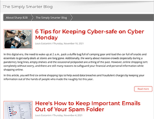 Image of Sharp's Simply Smarter Cybersecurity Blog web page