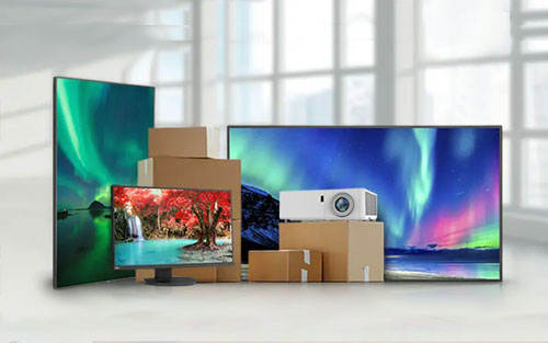 Group of products with boxes for demo use