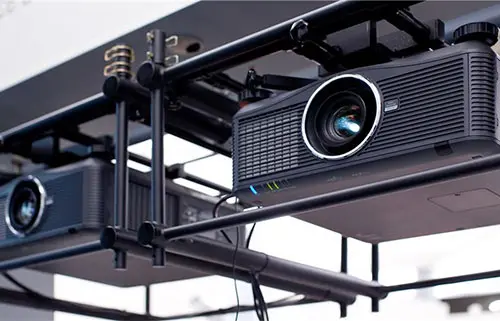 Sharp projectors mounted on a ceiling