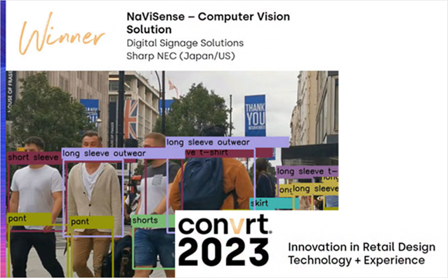 Winner NaViSense-Computer Vision Solution, Digital Signage Solutions, Sharp NEC (Japan/US), convert 2023, Innovation in Retail Design Technology and Experience