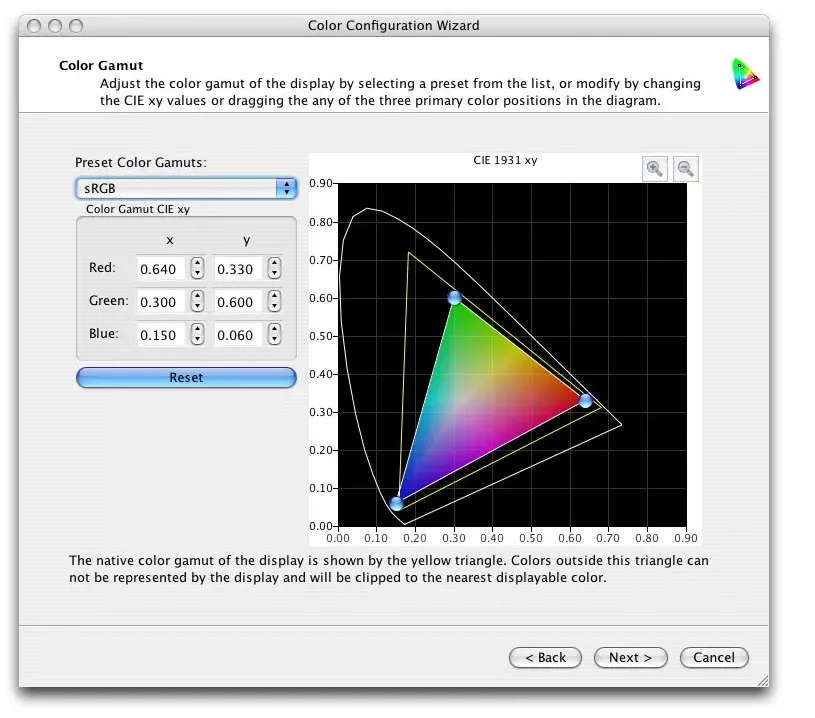 Color Configuration Wizard,Color Gamut Adjustments