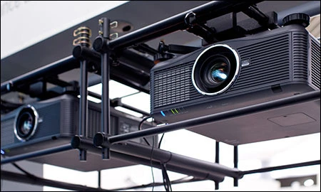 projectors mounted to a ceiling